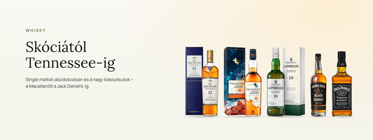 Whisky Skóciától Tennessee-ig: single maltok díszdobozban és a nagy klasszikusok.