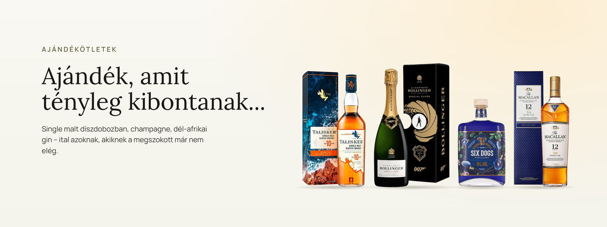 Ajándékötletek: ajándék, amit tényleg kibontanak. Single malt díszdobozban, champagne, dél-afrikai gin.